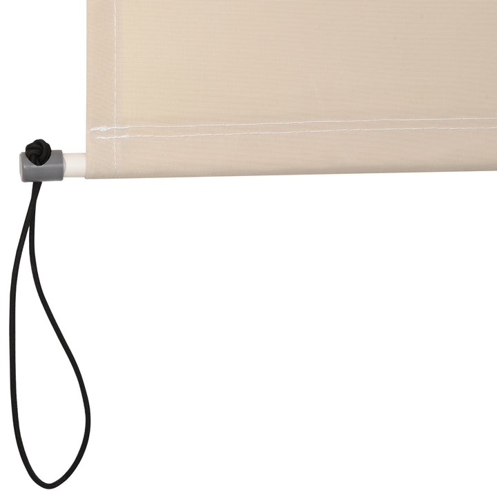 Lodret markise, balkonmarkise, lodret markise, læhegn, rullegardin på siden, privatlivsskærm med håndsving, polyesterstof + aluminium, cremehvid, 200 x 120 cm