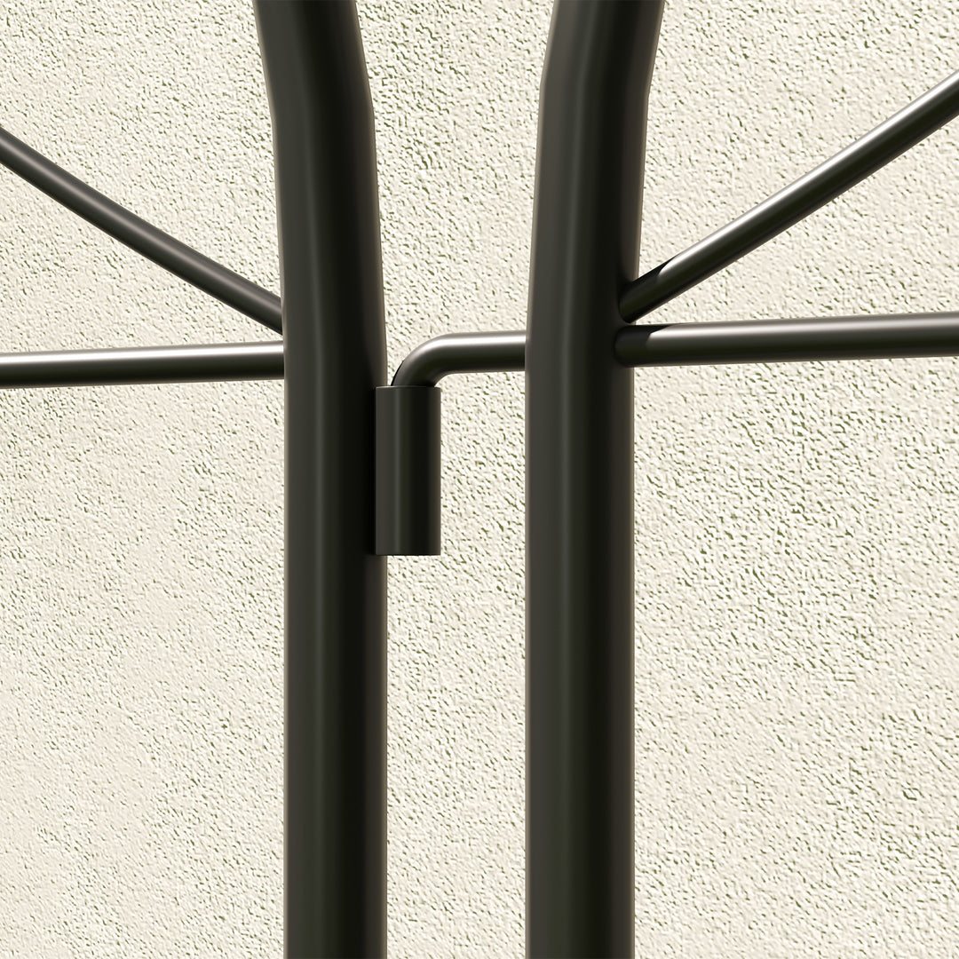 Metal trellis sæt med 2 til stikkontakt, rustfri, klatrehjælp til klatreplanter, 50x150 cm, sort