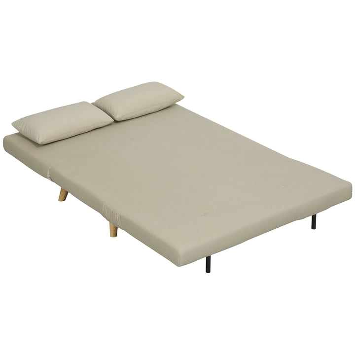 Sovesofa afslappende sofa, inkl. 2 puder, fløjlslook, 130 x 78 x 79 cm, beige