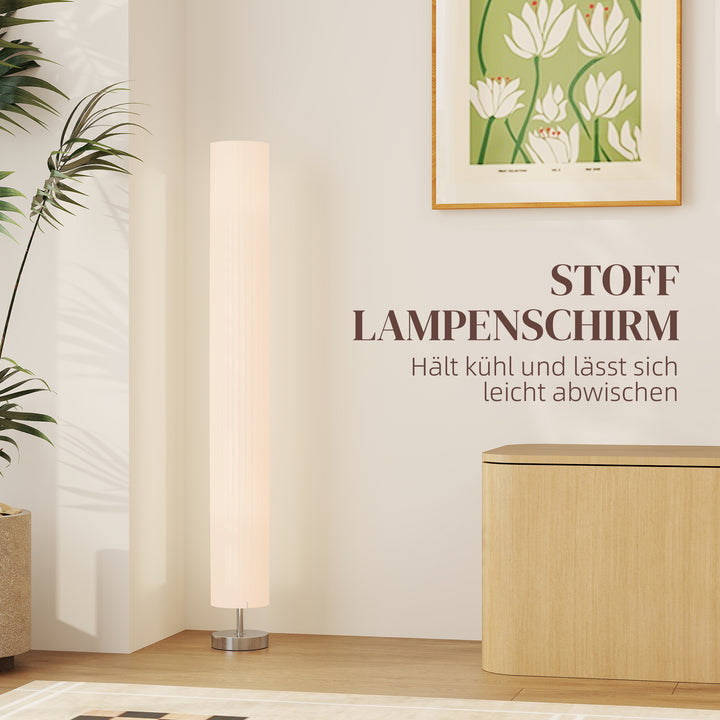 Gulvlampe til stue med polyesterskærm, 2 x E27-fatninger, til soveværelse, 14 x 14 x 120 cm