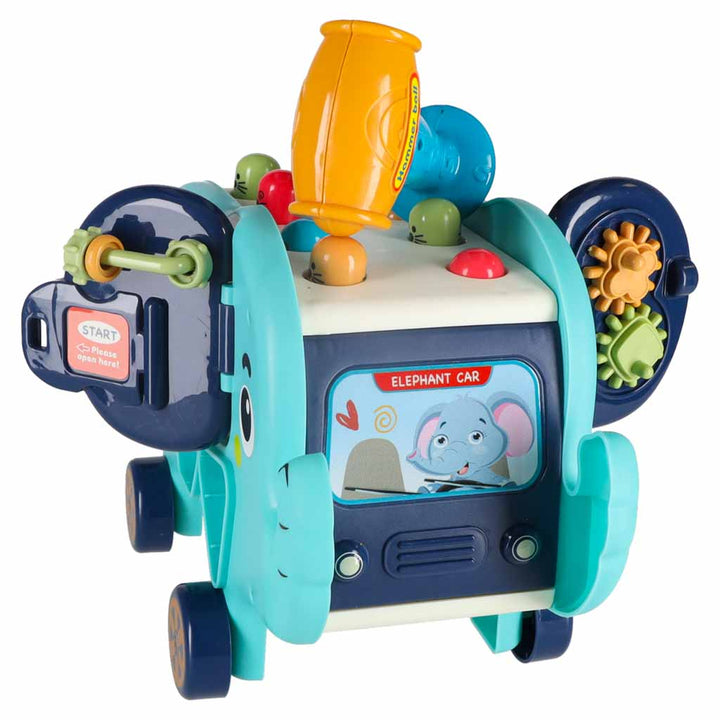 Interaktiv Montessori elefantpund sorterklodser hammer 26 cm