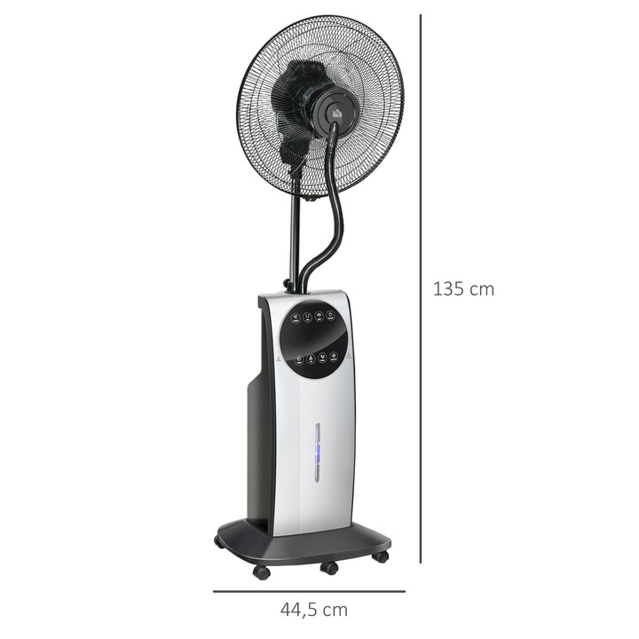 2-i-1 ventilator, LED-display, timerfunktion, Ø 44,5 x 135H cm, sølv + sort