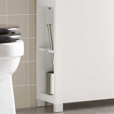 Pladsbesparende badeværelsesskab med 2 skuffer, hvid