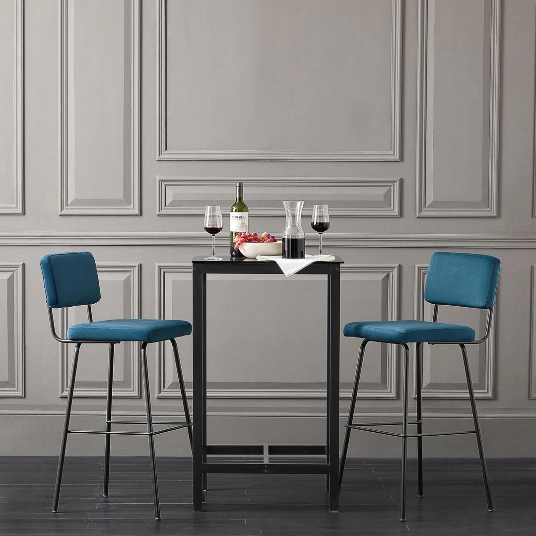 Robust og stilrent barbord i metal, L60 cm x B60 cm x H100 cm, sort