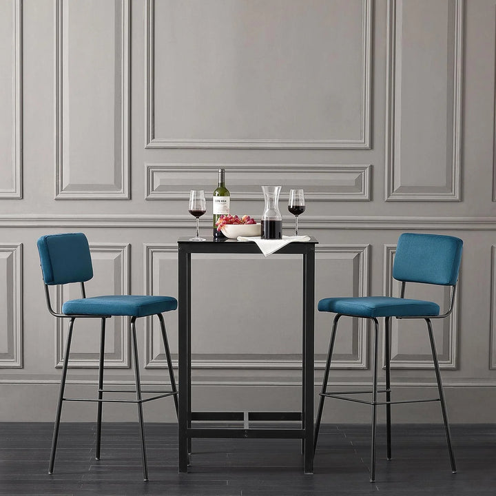 Robust og stilrent barbord i metal, L60 cm x B60 cm x H100 cm, sort