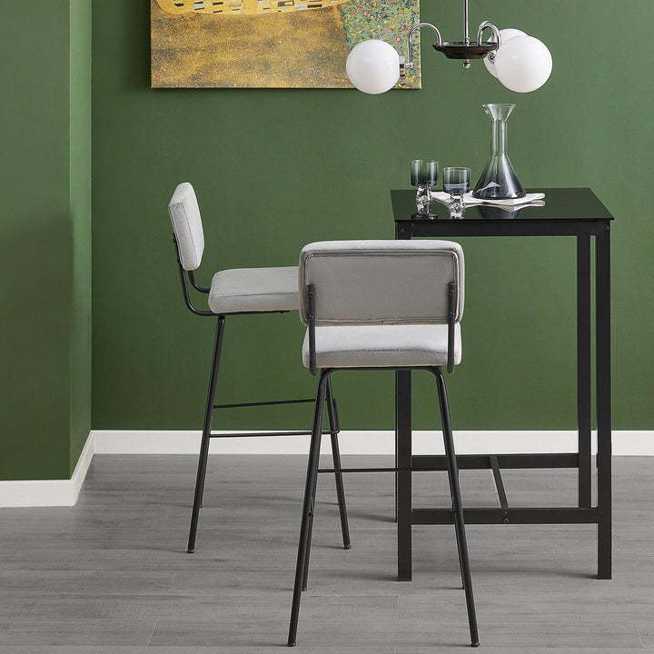 Robust og stilrent barbord i metal, L60 cm x B60 cm x H100 cm, sort