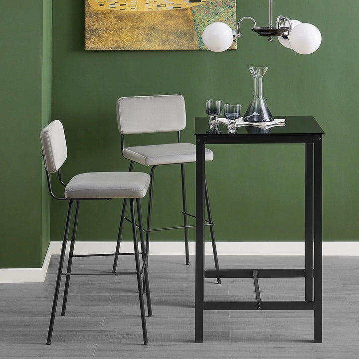 Robust og stilrent barbord i metal, L60 cm x B60 cm x H100 cm, sort