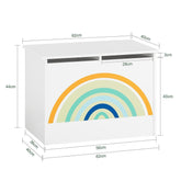 Dekorativ opbevaringskasse / kiste til børneværelset, 40x44x62 cm, hvid