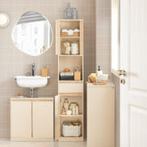 Højt badeværelsesskab i skandinavisk look, 35x33x170 cm