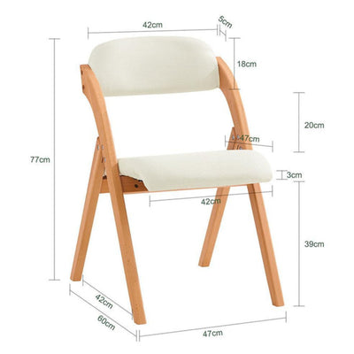 Foldestol / spisebordsstol i træ og stof, L47 cm B60 cm H77 cm