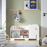 Kommode til legetøj i skandinavisk look, 110x25x60 cm, hvid