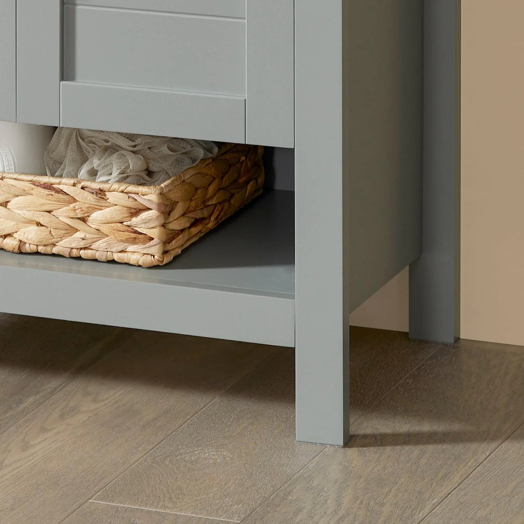 Vaskeskab til badeværelset i moderne grå – underskab med låger til vasken