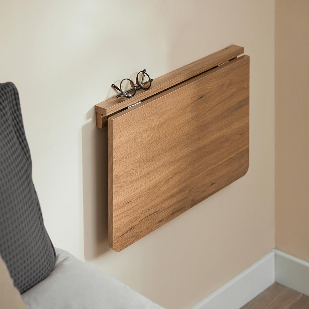 Vægmonteret klapbord, pladsbesparende, 60x40x26 cm, naturfarvet