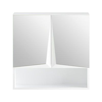 Vægskab med spejl til badeværelset, 48 x 17 x 48 cm, hvid