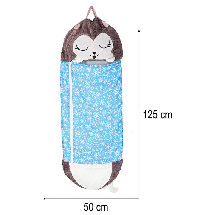 Sovepose til børn turistpude 2-i-1 135x50cm blå