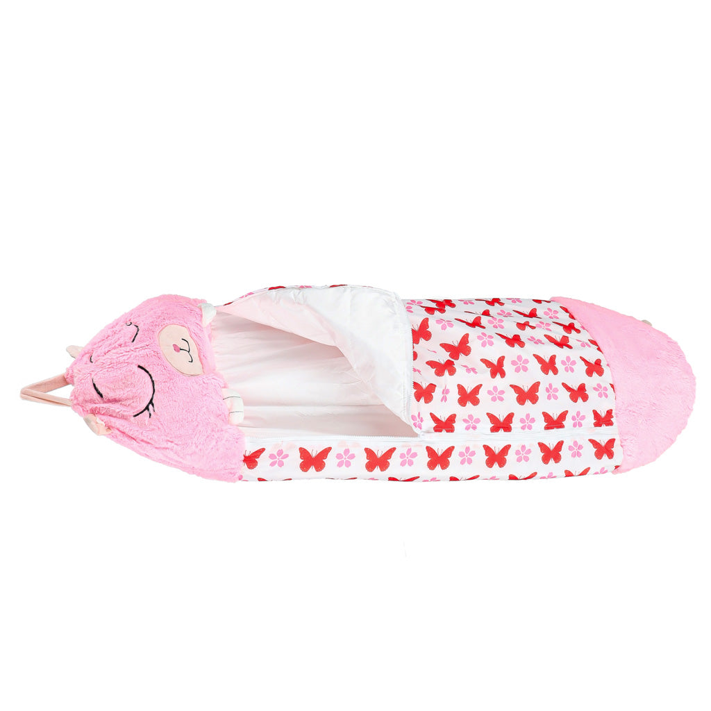 Sovepose til børn turistpude 2-i-1 135x50cm pink