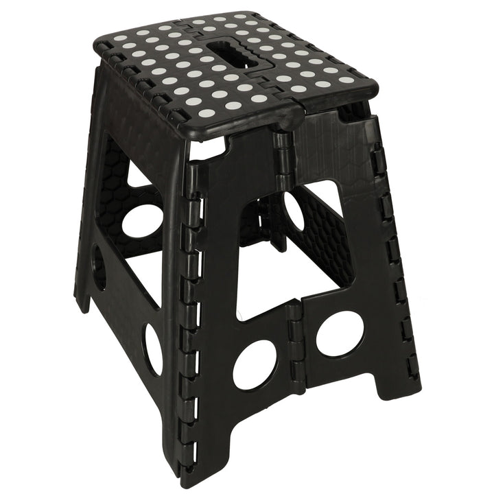 Skridsikker foldbar skammel 39 cm sort