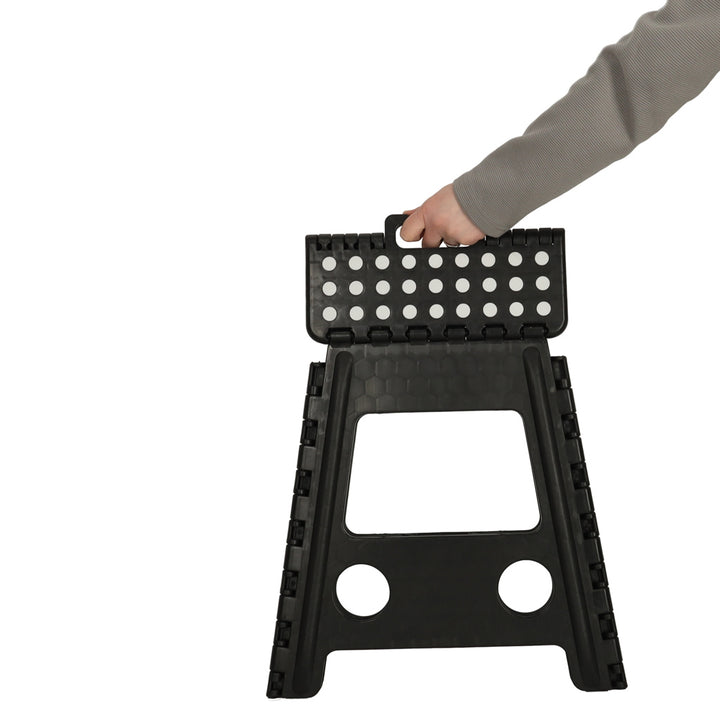 Skridsikker foldbar skammel 39 cm sort