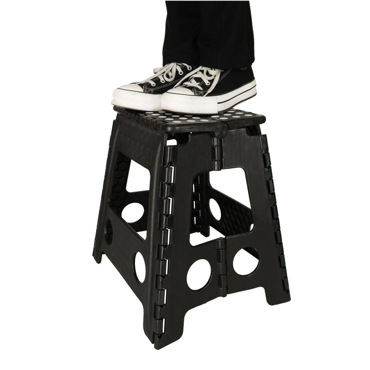Skridsikker foldbar skammel 39 cm sort