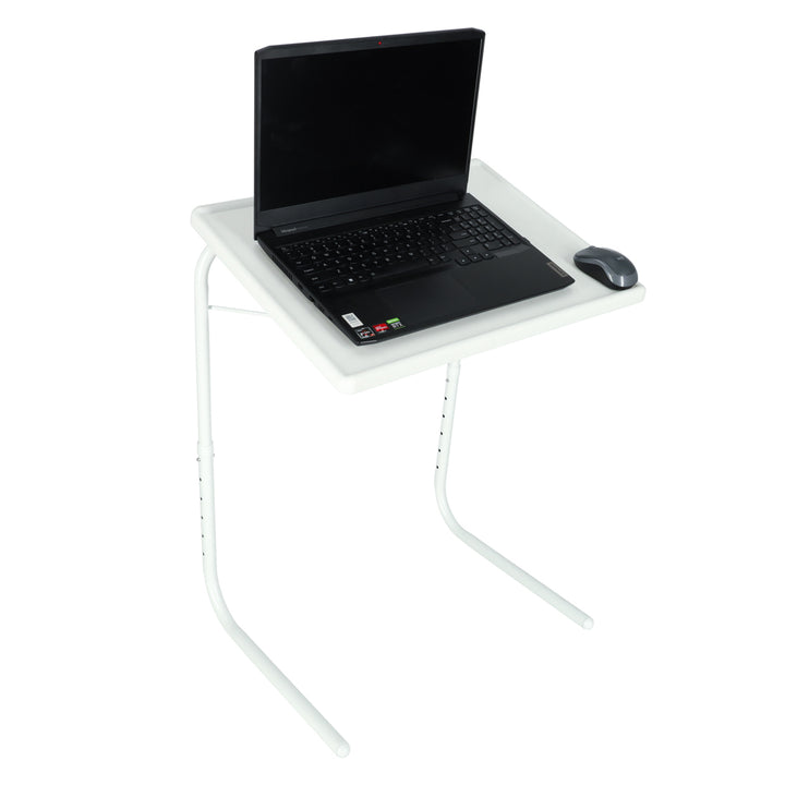 Sidebord til bærbar computer, foldbart, hvidt, 52 x 40 cm