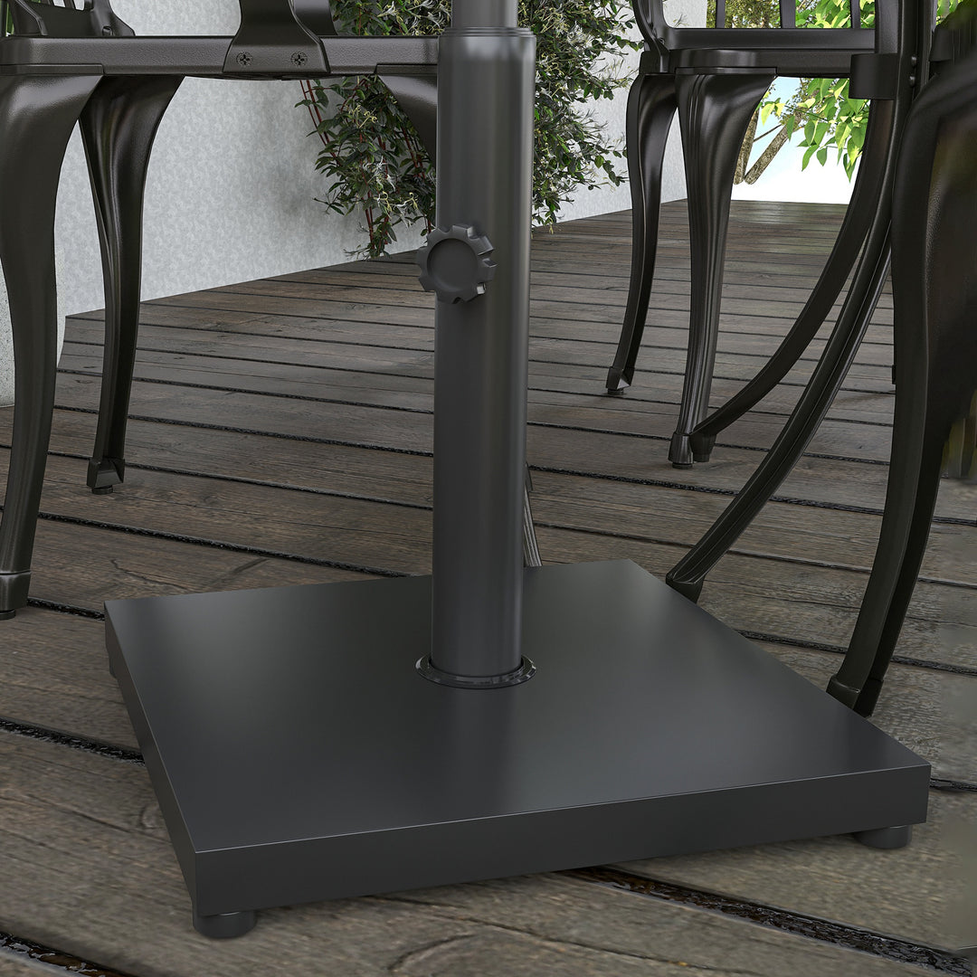 Parasolfod 13 kg, firkantet parasolholder, parasolvægt, stativ til parasoller med 35/38/48 mm rørdiameter, til altan, terrasse, have, sort