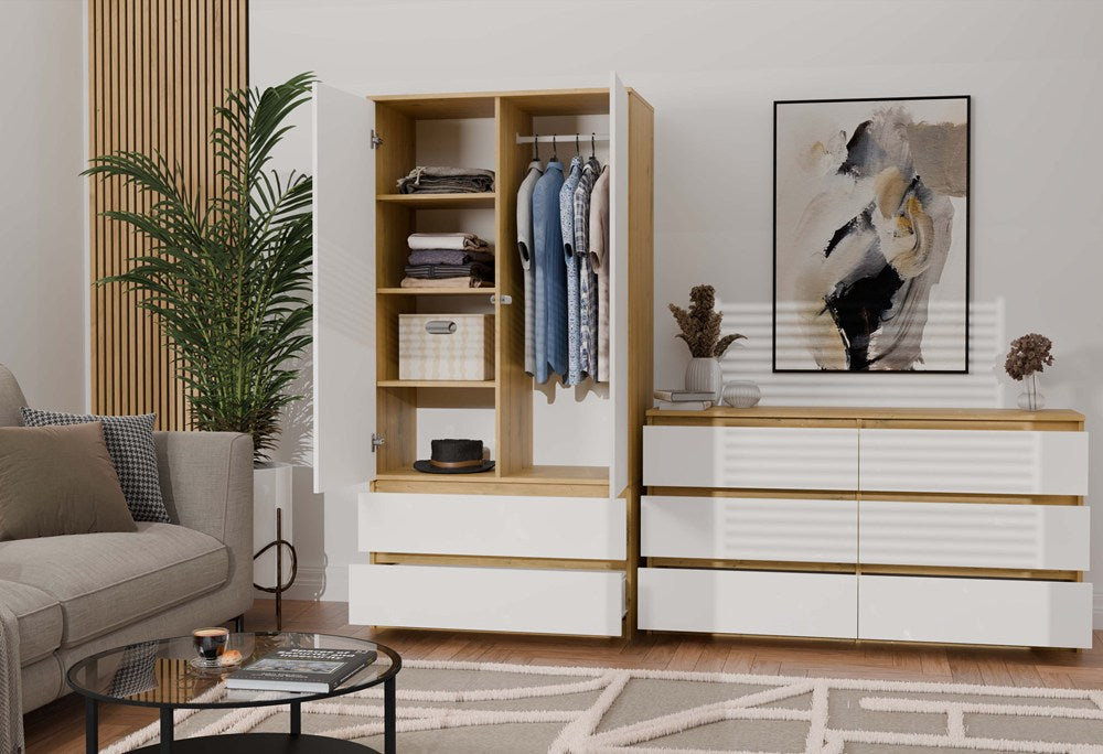 Klædeskab, Bredde: 90 cm Højde: 180 cm Dybde: 50 cm, naturfarvet