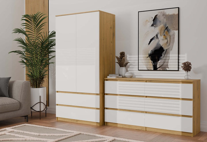 Klædeskab, Bredde: 90 cm Højde: 180 cm Dybde: 50 cm, naturfarvet