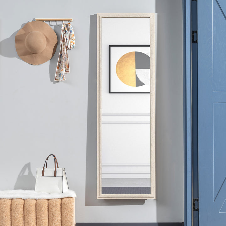 160 x 50 cm spejl i fuld længde, alsidig brug, rektangulært design med ramme, hvid