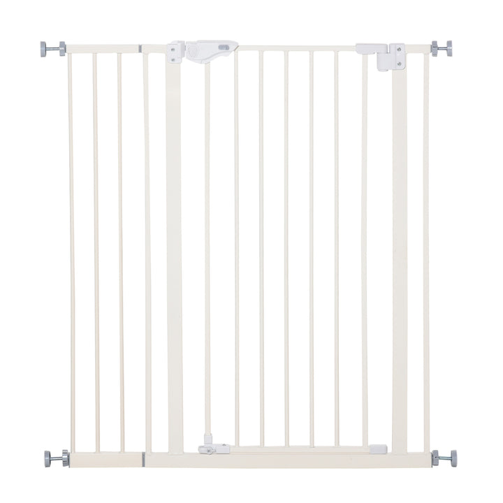 Ekstra høj hundegitter med automatisk lukning, metalramme, 97,5 x 104,1 cm, hvid