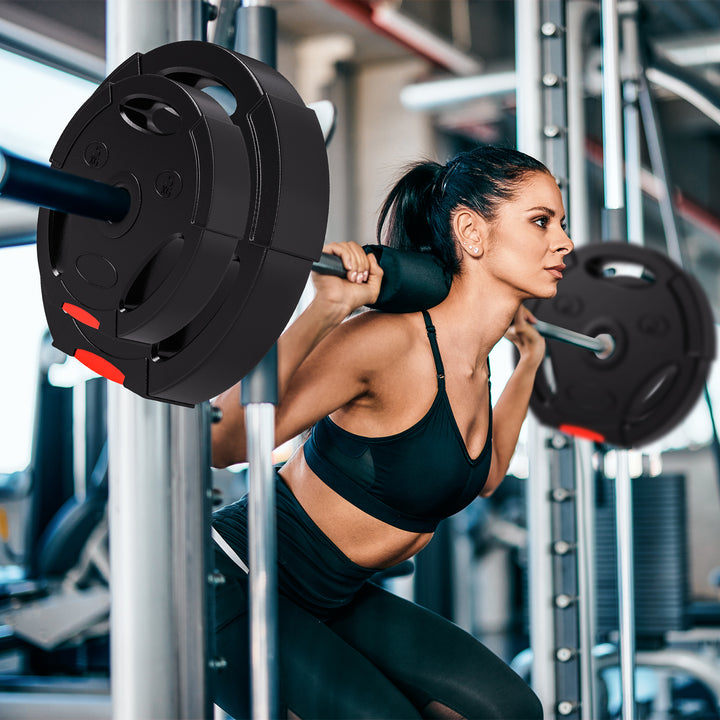 4-delt vægtskivessæt til træning, fitnesscenter, hjemmetræning, styrketræning, 2 x 10 kg og 2 x 5 kg, sort