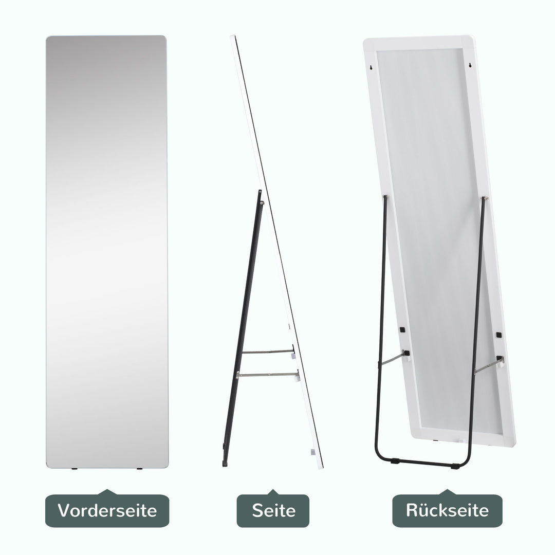 Stående spejl vægspejl fuld figurspejl, aluminium, 45 cm x 37 cm x 158,5 cm, sølv