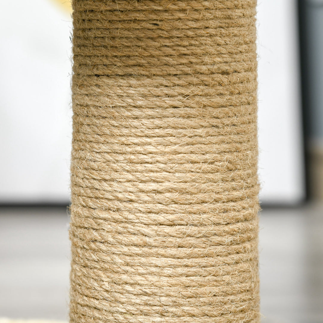Kradsetræ til katte lille kradsetræ til en enkelt kat kattelegetøj klatretræ jute khaki+lysebrun 40 x 30 x 56 cm
