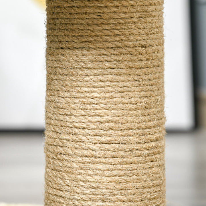 Kradsetræ til katte lille kradsetræ til en enkelt kat kattelegetøj klatretræ jute khaki+lysebrun 40 x 30 x 56 cm