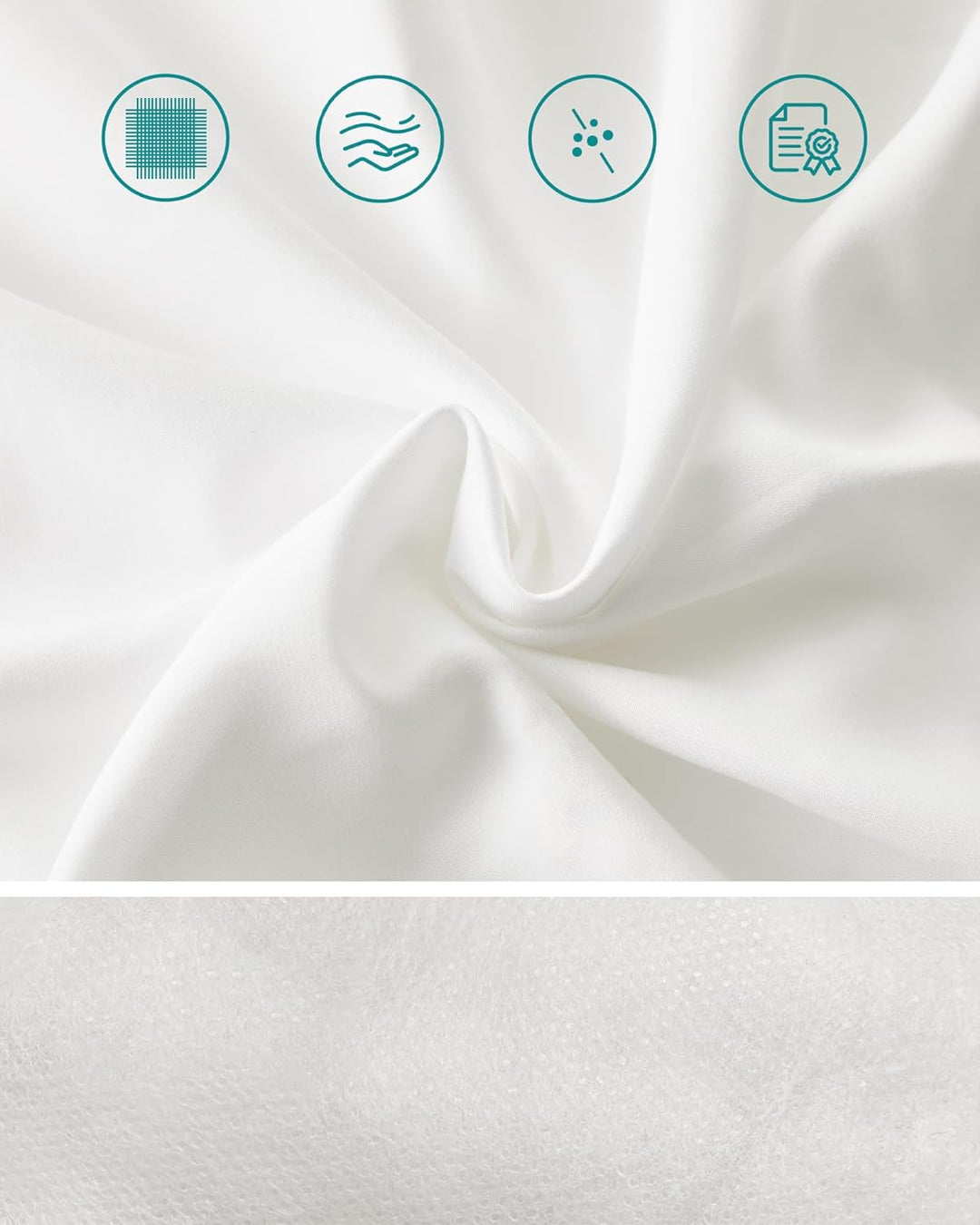 Pude 40 x 80 cm, 800 g fyld, blødt børstet polyesterstofoverflade, pude, maskinvaskbar ved 60°, med opbevaringspose, hvid