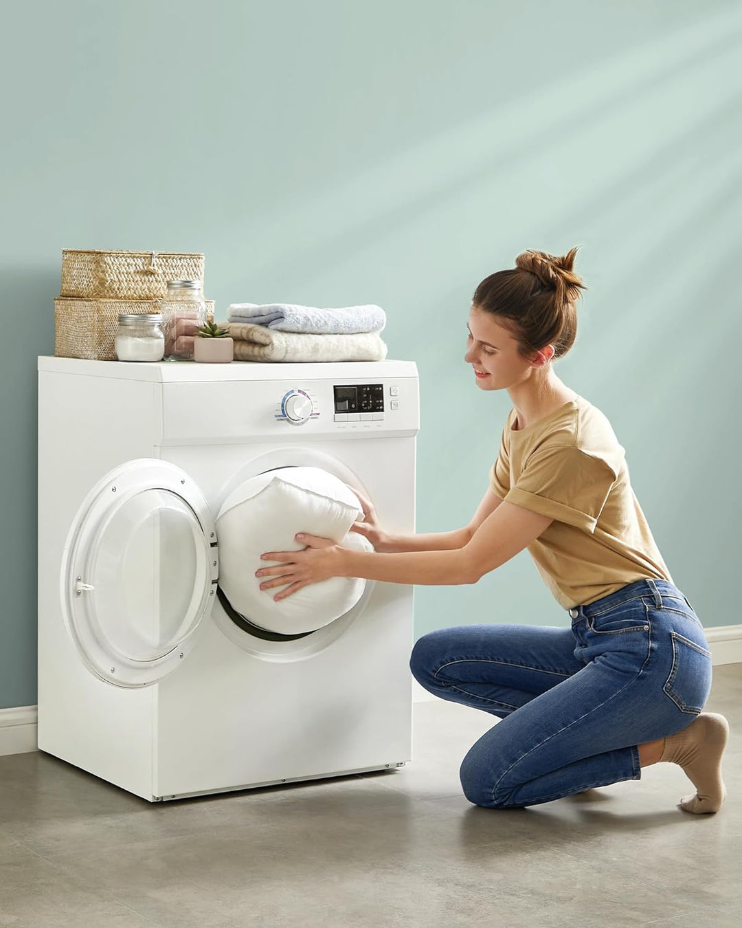 Pude 40 x 80 cm, 800 g fyld, blødt børstet polyesterstofoverflade, pude, maskinvaskbar ved 60°, med opbevaringspose, hvid