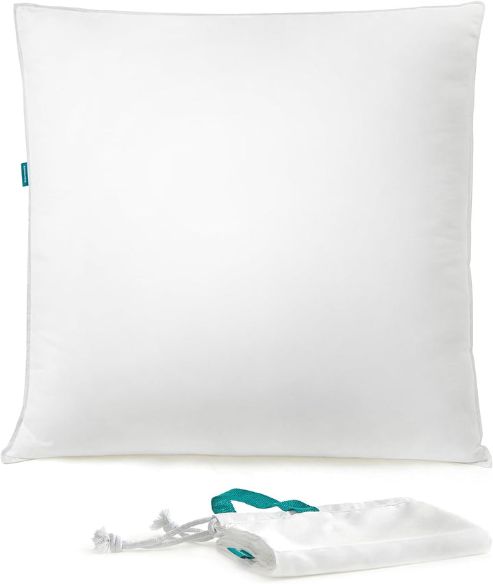 Pude, 80 x 80 cm, fyld 1500 g, blødt betræk i børstet polyesterstof, pude, maskinvaskbar ved 60°, med opbevaringspose, hvid