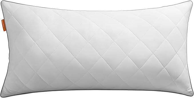Vendbar pude, mål 80 x 40 cm, med kølende blødt betræk og 650g fyldning, egnet til brug både om vinteren og sommeren