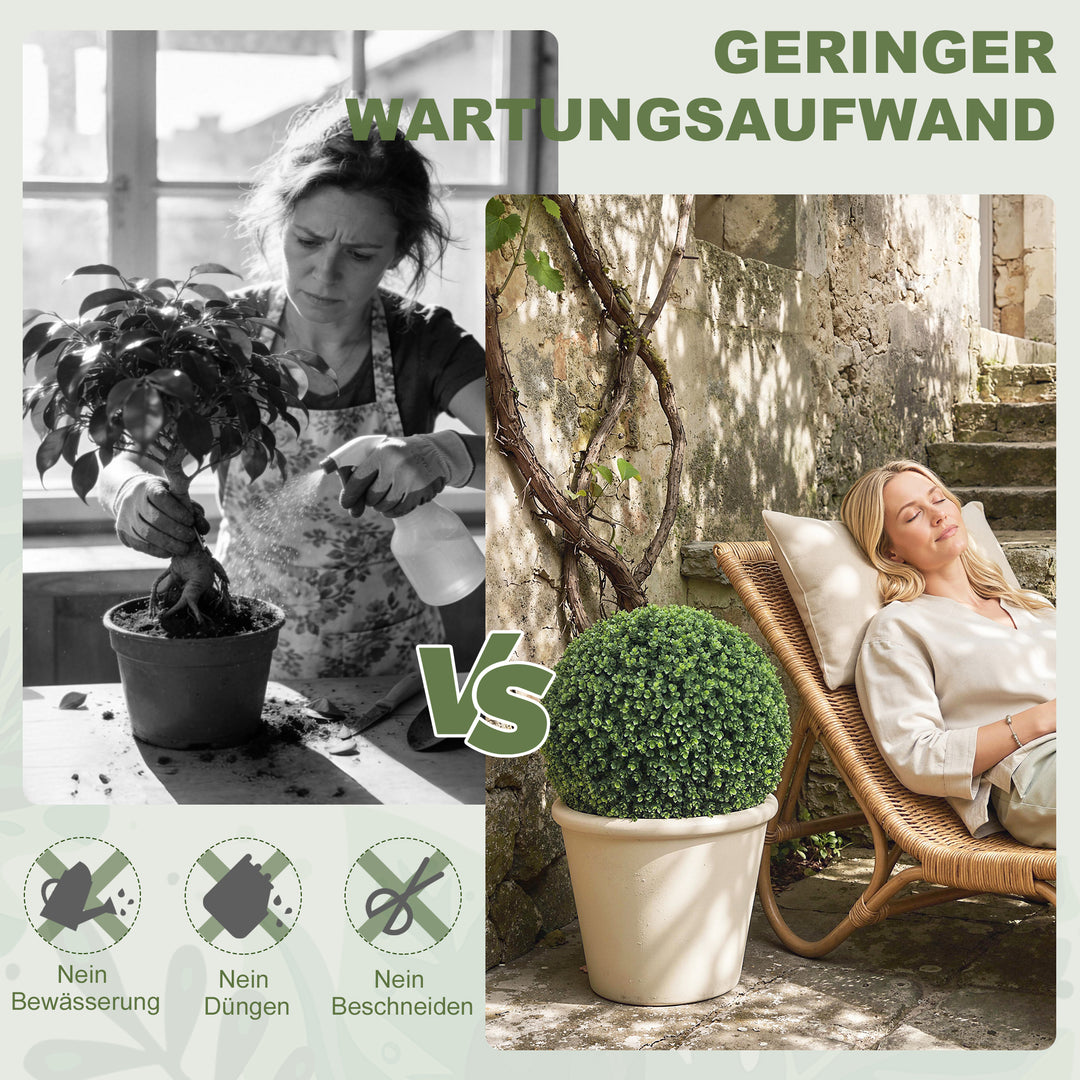 52 cm kunstige eukalyptuskugler i et sæt med 2 stk. UV-bestandige dekorative planter med 1086 blade til indendørs og udendørs brug.