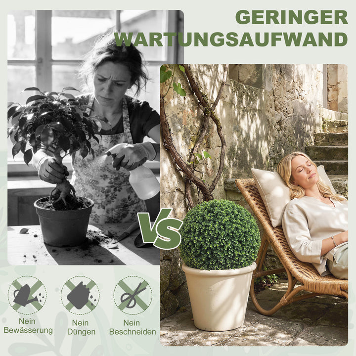 52 cm kunstige eukalyptuskugler i et sæt med 2 stk. UV-bestandige dekorative planter med 1086 blade til indendørs og udendørs brug.