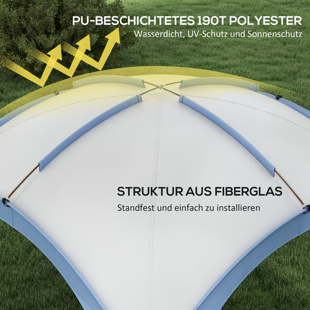 Evently 3,5 x 3,5 m pavillon med krogdør, vandafvisende, vinterbestandig, havepavillon, lyseblå