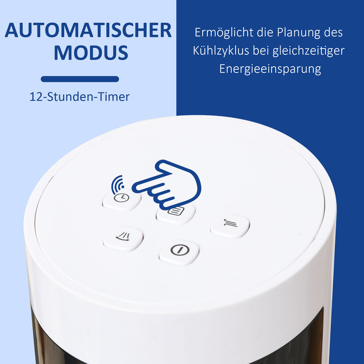 Tårnventilator, piedestalventilator med 3 hastighedsindstillinger, fjernbetjening, 50W ventilator med 12-timers timer, LCD-display, 85° oscillation, til soveværelser, hvid