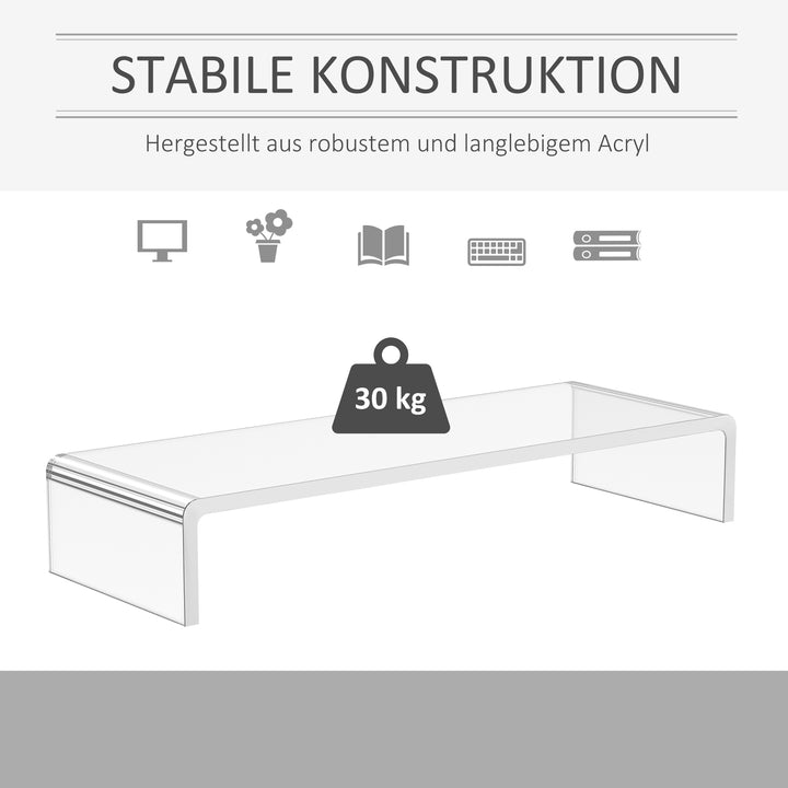 Skærmstativ til bærbar computer notebook pc ergonomisk akryl transparent 53 x 19 x 9 cm