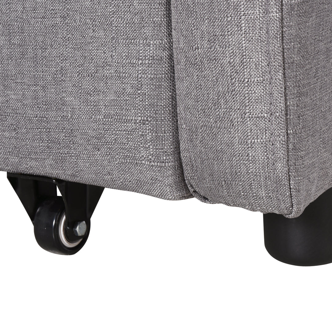 Sovesofa til 2 personer med opbevaring, nem ombygning, fleksibelt design, grå