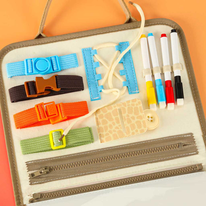 Sensorisk sensorisk Montessori manipulationsbræt dinosaur-etui