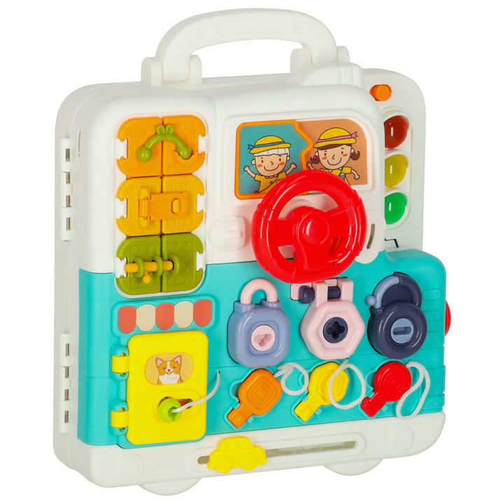 Sensorisk montessori manipulationsbræt montessori etui knopper bamse XXL lys lyd