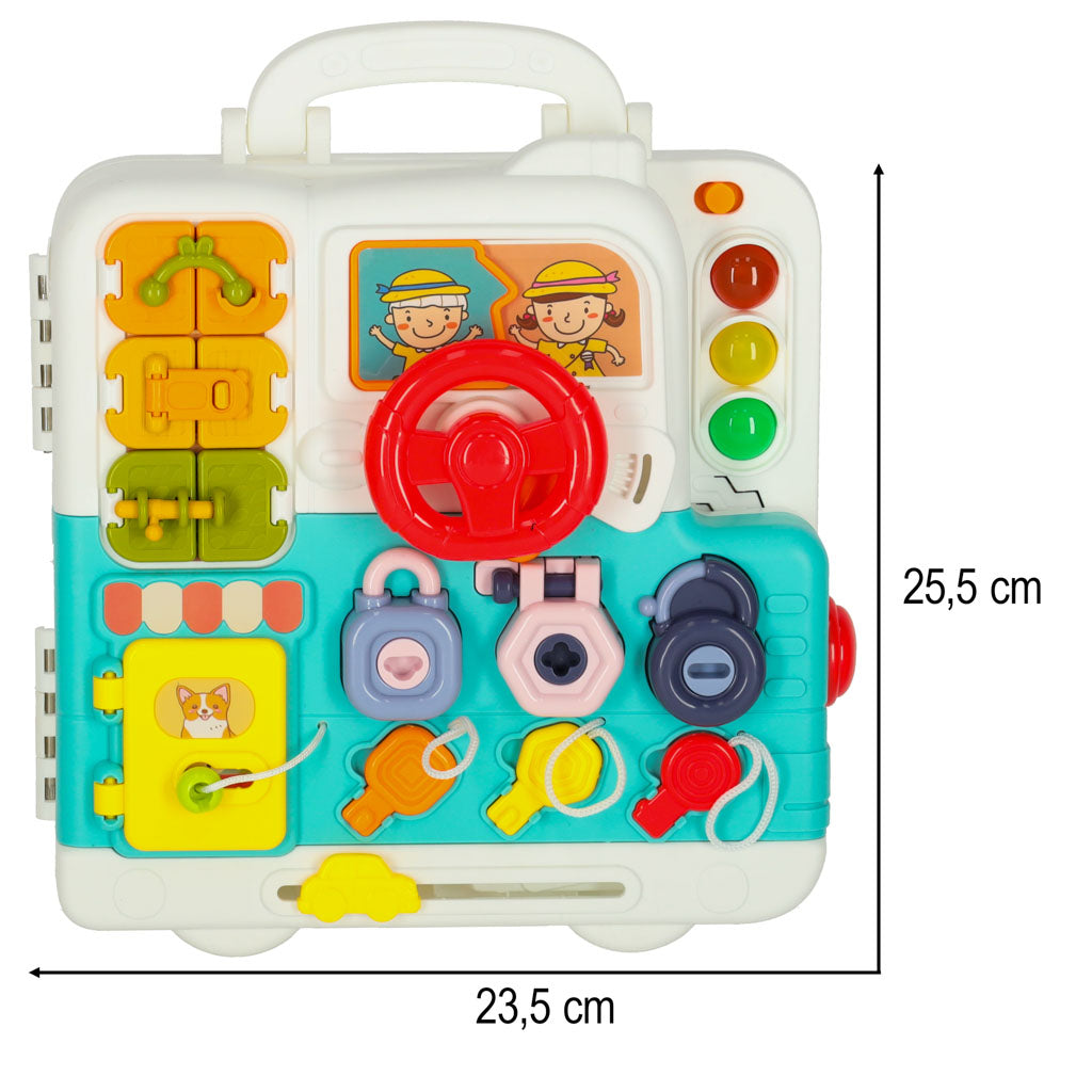 Sensorisk montessori manipulationsbræt montessori etui knopper bamse XXL lys lyd