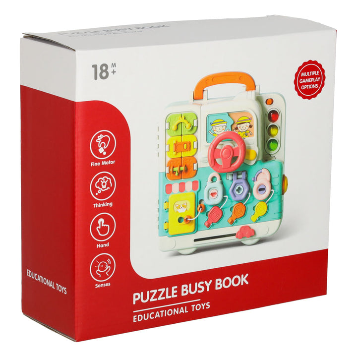 Sensorisk montessori manipulationsbræt montessori etui knopper bamse XXL lys lyd