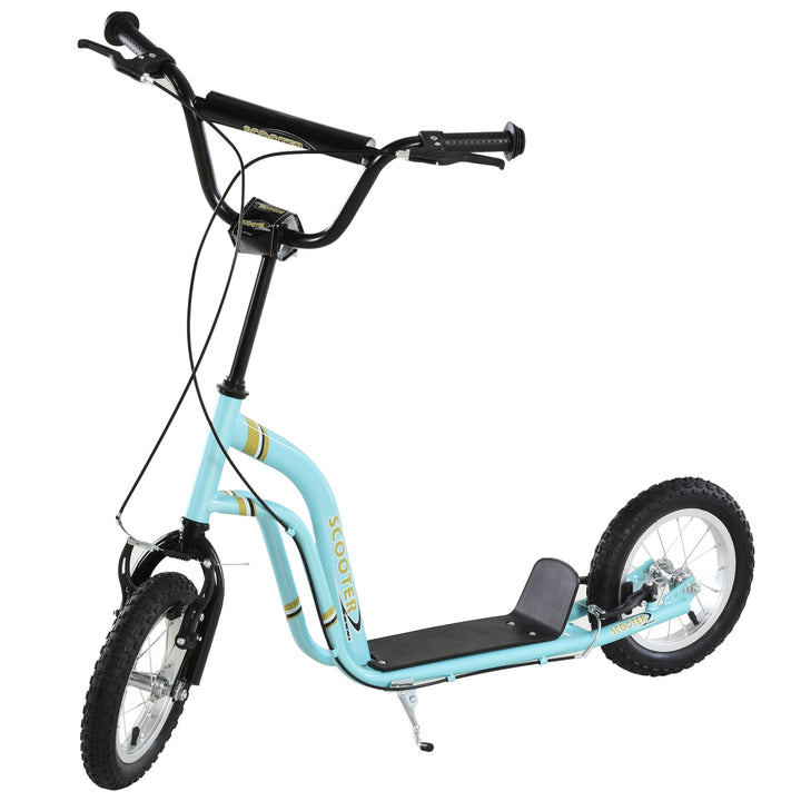 Børneløbehjul fra 5 år, løbehjul, city scooter til børn, aluminium, 120 x 58 x 85-95 cm, lyseblå