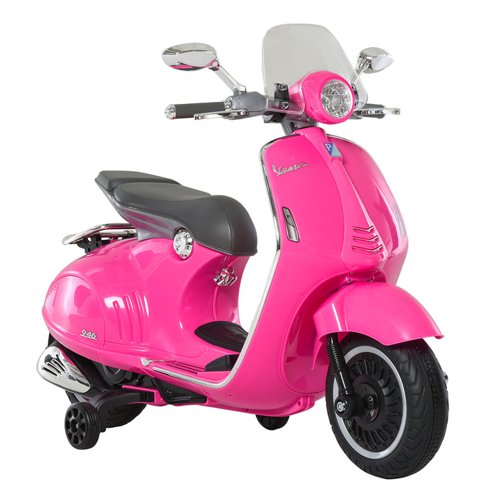 Elmotorcykel til børn med mp3-musik, forlygter, 3-6 år, kunstlæder, metal, 108 x 49 x 75 cm, lyserød