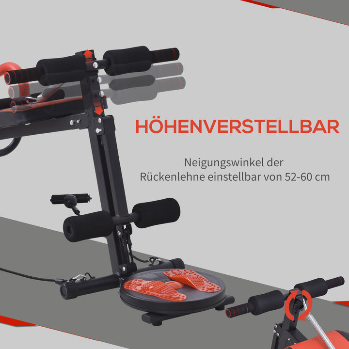 Sit-up bænk sammenklappelig multifunktionel vægtbænk med modstand, træningsbænk til helkropstræning flad bænk skråbænk mavetræner til hjemmegym fitnessbænk op til 120 kg